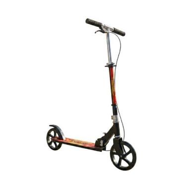 Imagem de Patinete Infantil Preto Dobrável com Rodas Grandes e Pezinho - UNITOYS