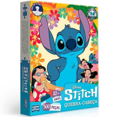 Imagem de Quebra Cabeça Brinquedo Stitch Infantil Brinquedo 500 Peças 47x34cm - 