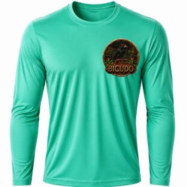 Imagem de Camisa Uv +50 Pássaro Bicudo - Proteção Solar cor:Verde JadeTamanho:GG