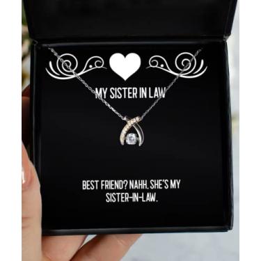 Imagem de Best Friend Nahh. She's My Sister-in-Law. Colar de dança de osso de fúrcula, presentes de irmã mordaça para irmã