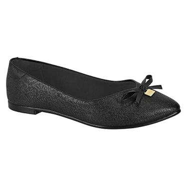 Imagem de SAPATILHA FEMININA MOLECA 5635.838 LAÇO BICO FINO PRETA Cor:Preto;Tamanho:35