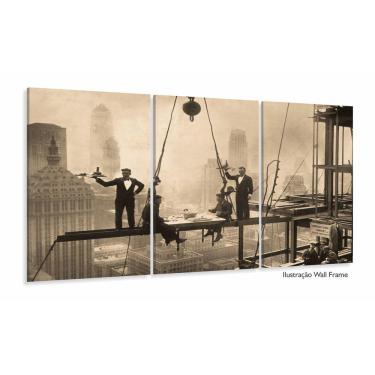 Imagem de Quadros Decorativos Garçon New York Restaurante 120x60 3 peç