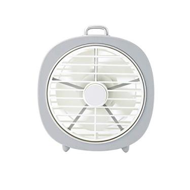 Imagem de Ventilador de mesa USB silencioso com ventilador de refrigeração de luz noturna Mini ventilador de mesa de 3 velocidades para home office viagens ao ar livre, branco