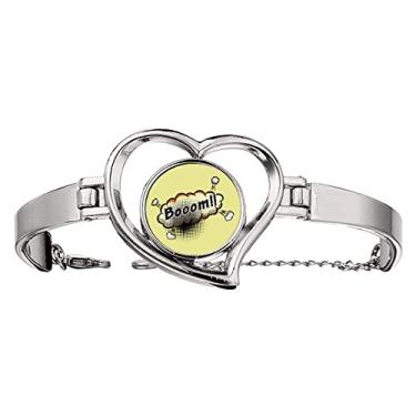 Imagem de N/A N/A Bracelete Boom Clouds Gas Art Deco Fashion Pulseira Coração Joias Fio Bangle, medium, metal