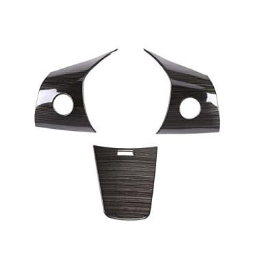 Imagem de FINMOKAL Capa De Volante Escovada De Aço Inoxidável 3 Peças Para Tesla Model 3 2017-2021 Preto Escovado