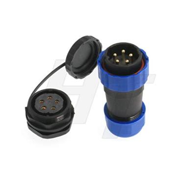 Imagem de HangTon HE29 tomada painel tomada energia industrial à prova d'água IP68 conector circular macho fêmea, 5 pin