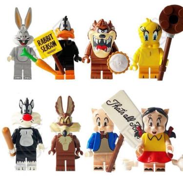 Imagem de Kit 8 Bonecos Blocos De Montar Looney Tunes Acme Space Jam