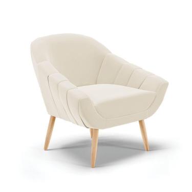 Imagem de Poltrona Giovana Veludo Bege Natural