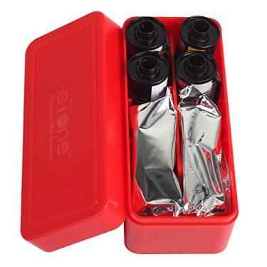 Imagem de eTone Caixa de armazenamento de filme plástico rígido recipiente para filme 120 135 220 35 mm cores mistas (vermelho)