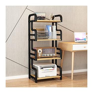 Imagem de KIZQYN Suporte de impressora para casa rack de impressora prateleira de chão mesa copiadora de escritório rack de armazenamento multicamadas tipo agulha impressora de mesa (cor: F-4 camada)
