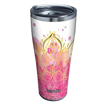 Imagem de Tervis Copo isolado de flor de lótus Yoga com parede tripla mantém as bebidas frias e quentes, 850 g, aço inoxidável