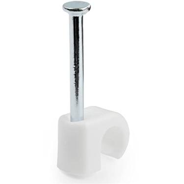 Imagem de StarTech.com Pacote com 100 clipes de cabo com pregos – Reutilizáveis – Grampos de prego – Clipes de fixação de fio – Cabo Ethernet/AV, cabos coaxiais – Tachas para cabos de montagem de tijolos/drywall – Branco – TAA (CBMNMCC2)