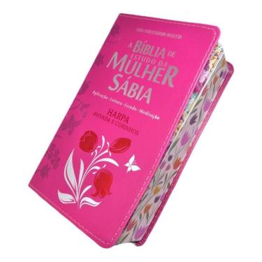 Imagem de Bíblia Sagrada Pentecostal Estudo Mulher Sábia Letra Grande Harpa Corinhos Evangélica