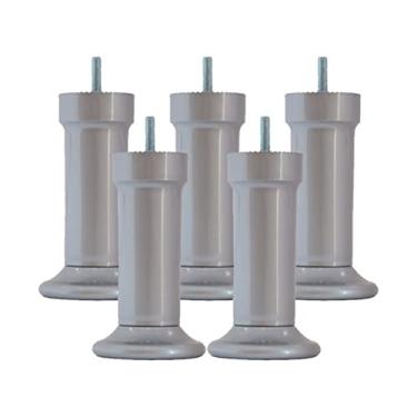 Imagem de Kit 5 Pés Para Cama Box Sofás Cinza 13 Cm Reforçado
