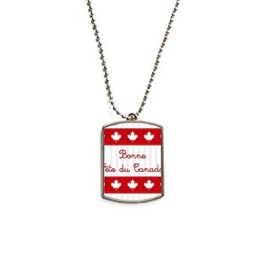 Imagem de DIYthinker Maple Leaf Colar de aço inoxidável com pingente de slogan vermelho Happy Canada Day