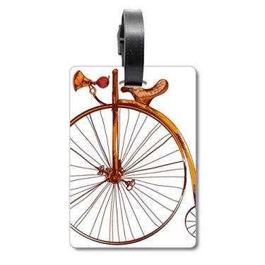 Imagem de Old Fashioned Bicycle High Wheeler Britain Mala de Bagagem Etiqueta Cartão de Bagagem Etiqueta Scutcheon Etiqueta