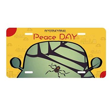 Imagem de DIYthinker Placa de carro de Halloween com rede de aranha negra para decoração de carro Dia da Paz