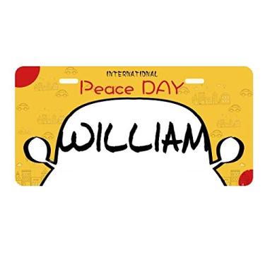 Imagem de DIYthinker Placa de licença William de escrita especial com nome inglês para decoração de carro Dia da Paz