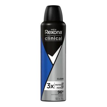 Imagem de Desodorante Antitranspirante Masculino Rexona Clinical Aerosol Clean 150ml