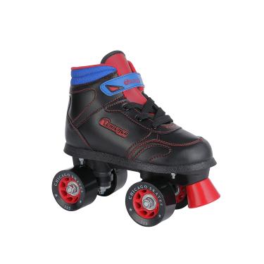 Imagem de Chicago Patins de passeio para meninos – Patins quadriciclos juvenis pretos, bota de cano alto, rodas de poliuretano de 60 mm, caminhões ajustáveis, uso interno e externo