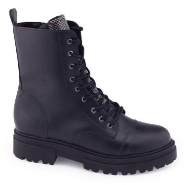 Imagem de Bota Coturno M. Rose 1543-503 Língua Metal Tratorado Cadarço