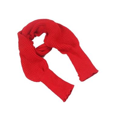 Imagem de COLLBATH xale único lenços para mulheres lenços quentes xale feminino envoltórios de xale para mulheres cachecol feminino xale com mangas lenço de tricô inverno xaile vermelho