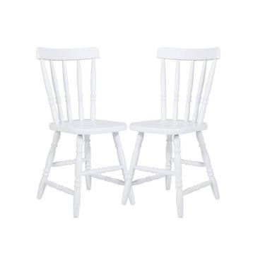 Imagem de Kit Cadeira Ditália Madeira Maciça Eucalipto 2 uni Branco