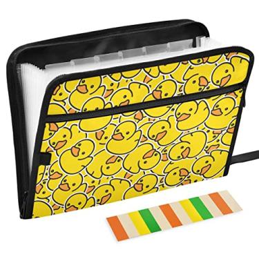 Imagem de Pasta de arquivos expansível com etiquetas adesivas, 13 bolsos, fofas, crianças, acordeão, organizador de documentos com fecho de zíper, pasta de documentos de papel A4 para escritório, escola, meninos e meninas