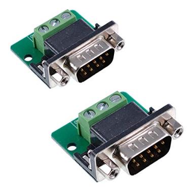 Imagem de Ganasome 2 peças DB9-M3 macho 9 pinos com adaptador de porca RS232 serial para RXD TXD GND módulo de sinal terminal solda livre