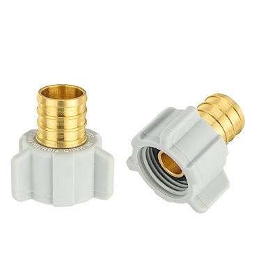 Imagem de (2 unidades) EFIELD Pex 3/4" Pex x 1/2", fêmea, adaptador giratório NPT, crimpagem, acessórios Pex de latão, certificação ASTM F1807 (2)