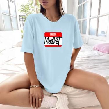 Imagem de Camisa Camiseta Feminina Estampada My Name Is Med Vet 100% Algodão Fio