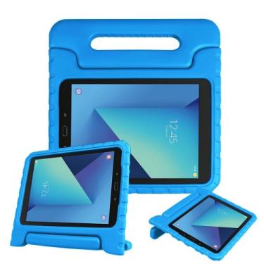 Imagem de Capa Fintie à prova de choque para Samsung Galaxy Tab S3 9,7, leve e à prova de choque com alça conversível para crianças, Azul