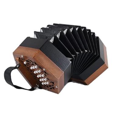 Imagem de Acordeão hexagonal anglo inglês hexagonal push-pull homofônico/heterofônico para adultos acordeão profissional para iniciantes (cor original de madeira (homofônico push-pull))