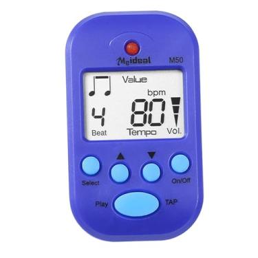 Imagem de Generic Mini metrônomo digital, volume de, ajustável, leve, durável, portátil, clipe para tambor, violino, flauta, guitarra, piano, Azul