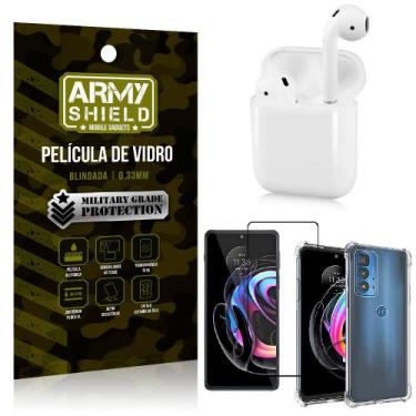 Imagem de Fone Bluetooth LY-122 Moto Edge 20 Pro + Capinha Anti Impacto + Pelícu