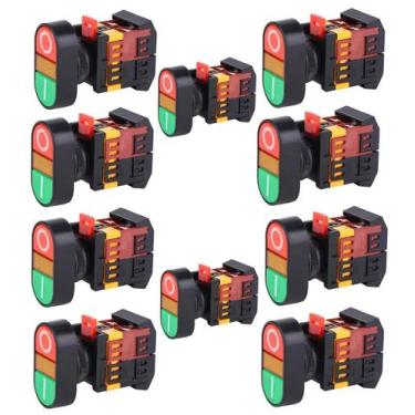 Imagem de Kit 10 botao duplo lk2 apbb 1na 1nf c iluminacao 220v lukma