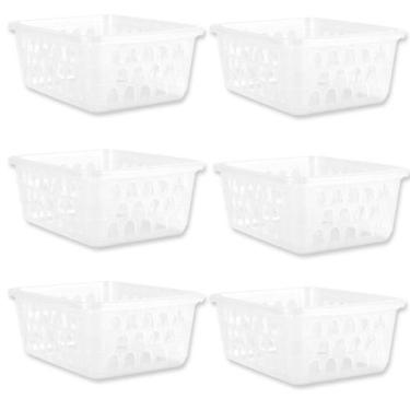 Imagem de Kit 6 Cestos Multiuso Organizador Médio Transparente 20x15x6 - 123 Org