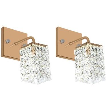 Imagem de Kit 2 Arandelas De Cristal Legitimo Clearwall Cobre - MARRYLUZ