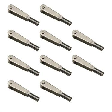Imagem de Ruiwaer 10PCS M2 Thread Clip Self-Locking Metal Clevis Clips Mini Snap Links for Fix Wing RC Airplane RC Model Parts Electric Plane, Silver