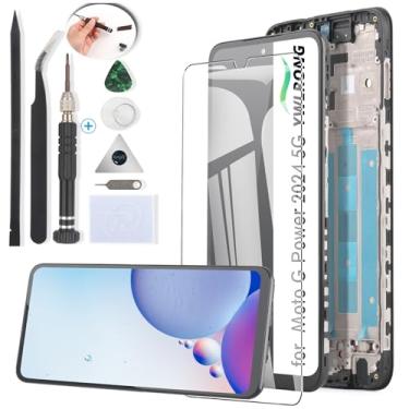 Imagem de YWLRONG Substituição de tela para Motorola Moto G Power 5G 2024 para Moto G Power 5G XT2415 Display LCD Touch Screen Digitalizador Substituição com ferramentas (preto com moldura)