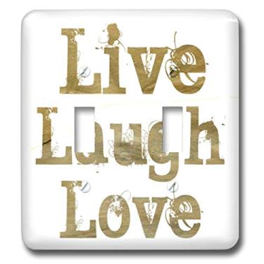 Imagem de 3dRose Lsp_27983_2 Capa para interruptor de luz Wood Live Laugh Love Inspiration