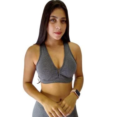 Imagem de top nadador com forro sem bojo feminino fitness - TB modas, Cinza, M