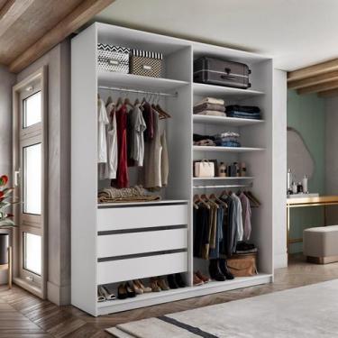 Imagem de Closet Solteiro 100% Mdf Bp 159,5cm 3 Gavetas Monreale - RR Móveis