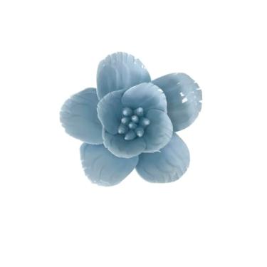 Imagem de Flores de cerejeira, arte de parede de flores de cerâmica de 7 cm, escultura de parede de flor artificial, flores de porcelana 3D penduradas à mão, decoração de parede 3D, decoração de parede de flor