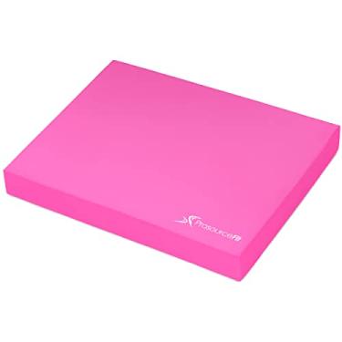 Imagem de ProsourceFit Almofada de equilíbrio para exercícios – Tapete de espuma antiderrapante grande acolchoado e almofada para fitness, treinamento de estabilidade, fisioterapia, ioga 38 x 48 cm, rosa