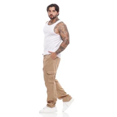 Imagem de Calça Cargo Jeans Masculina Baggy Balão Jeans Masculino - Mitchelgutto