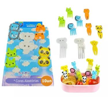 Imagem de Mini garfos palitos infantis p/ lanche TEMA: ANIMAIS - 10Pçs - PromoGa
