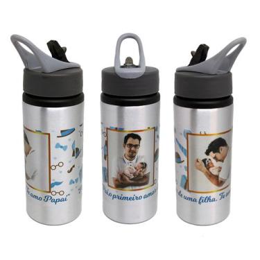 Imagem de Squeeze Alumínio Personalizado Lembrancinha Foto com Papai, Pai, Paizã