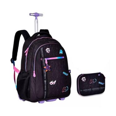 Imagem de Kit Mochila Escolar Rodinha E Estojo Rafa E Luiz Rl24018