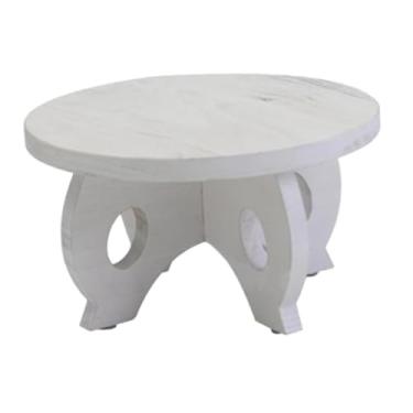 Imagem de Generic Suporte de planta de madeira redondo, suporte de vaso de flores moderno rack de planta, mesa de plantas para sala de jantar fora da sala de estar vaso , Branco